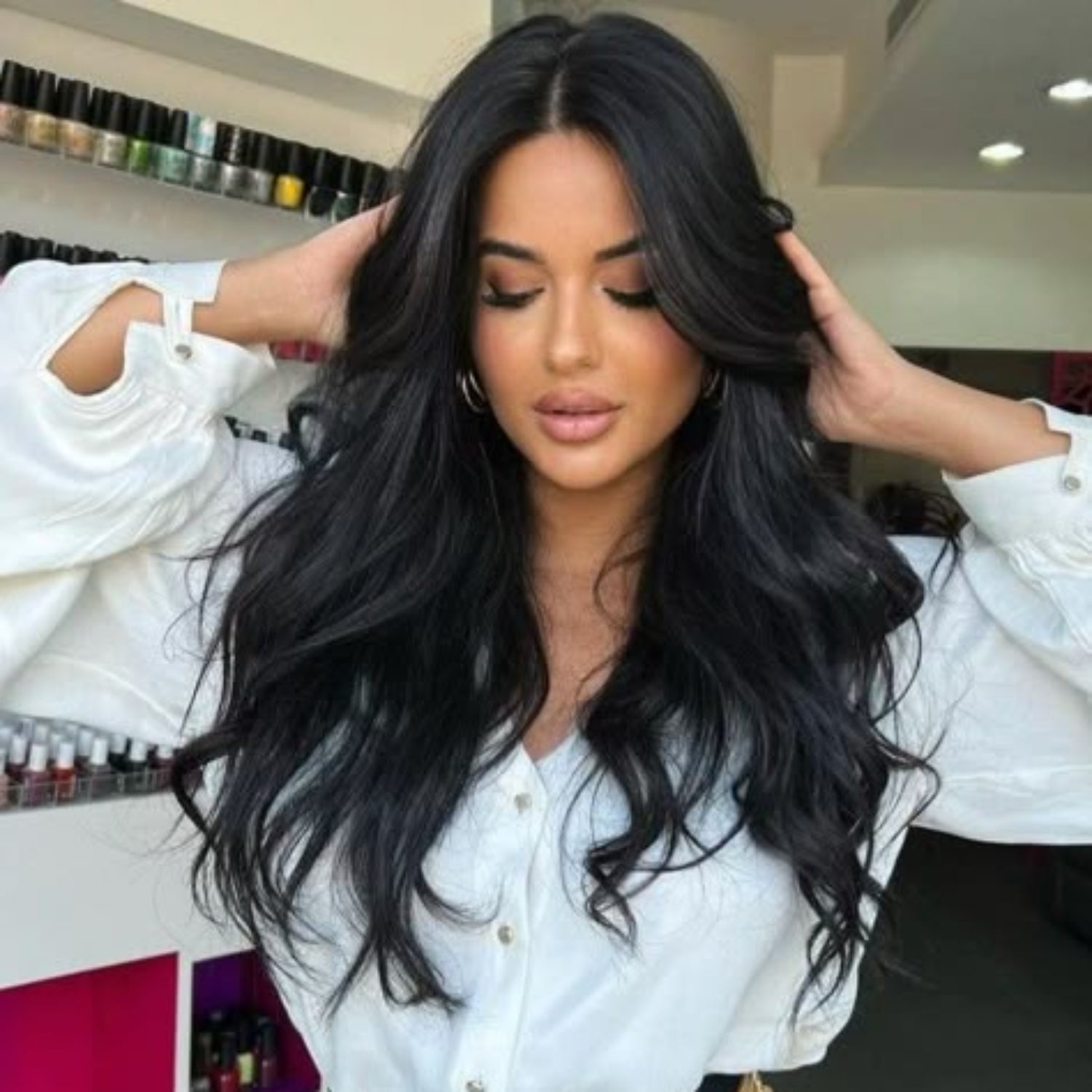 Love_The_Style_Human_Remy_Classic_Lace_Clip_In_Hair_Extension_Shade_1_Jet_Black