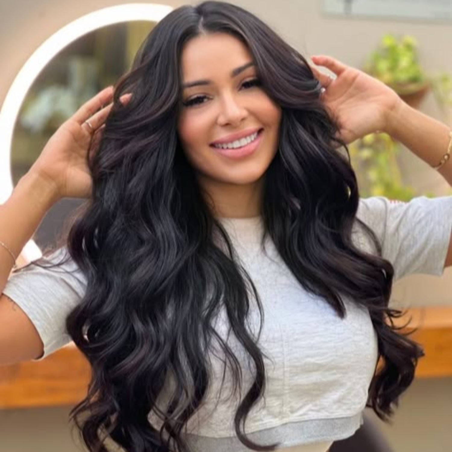 Love_The_Style_Human_Remy_Classic_Lace_Clip_In_Hair_Extension_Shade_1b_Natural_Black