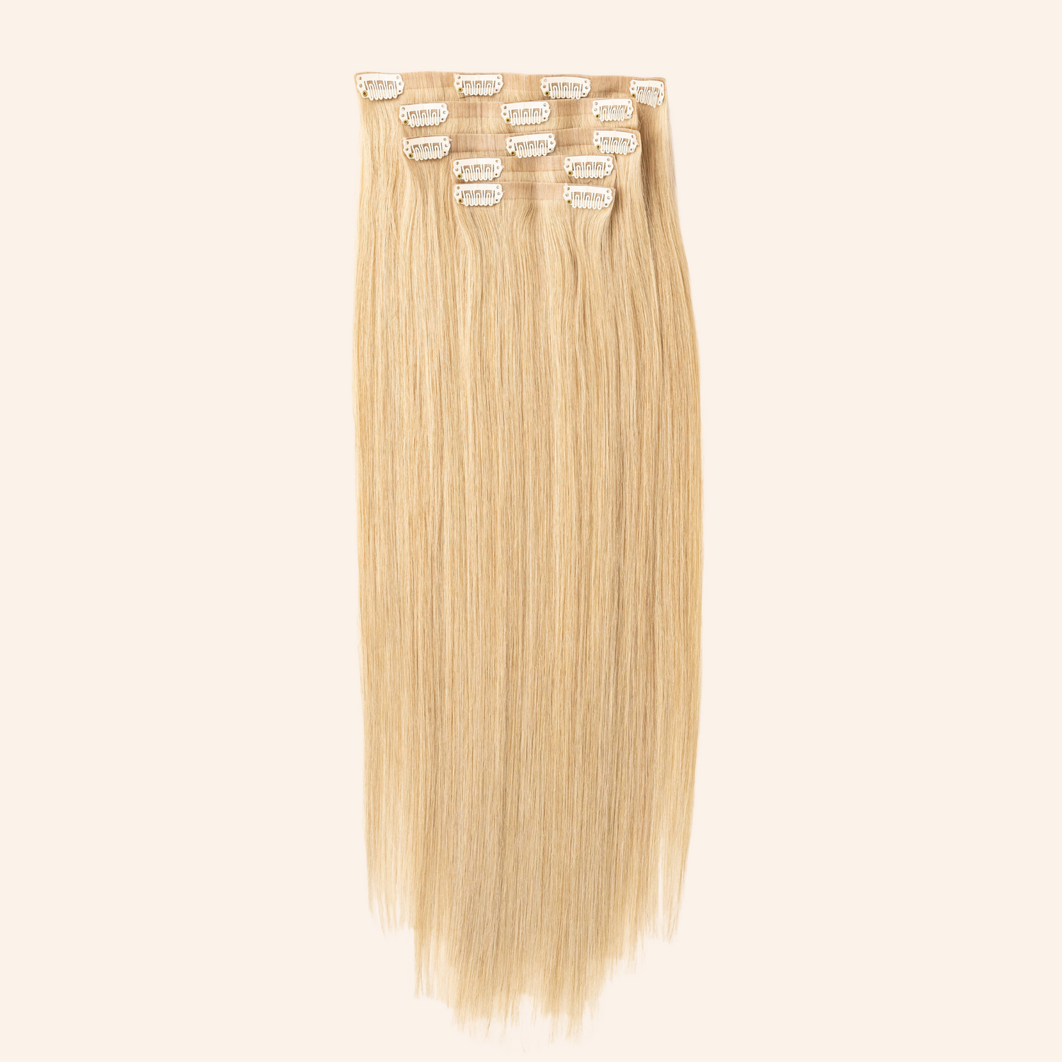 Love_The_Style_Seamless_Clip_In_Human_Remy_Hair_Extensions_5_Piece_Shade_23_Champagne_Blonde