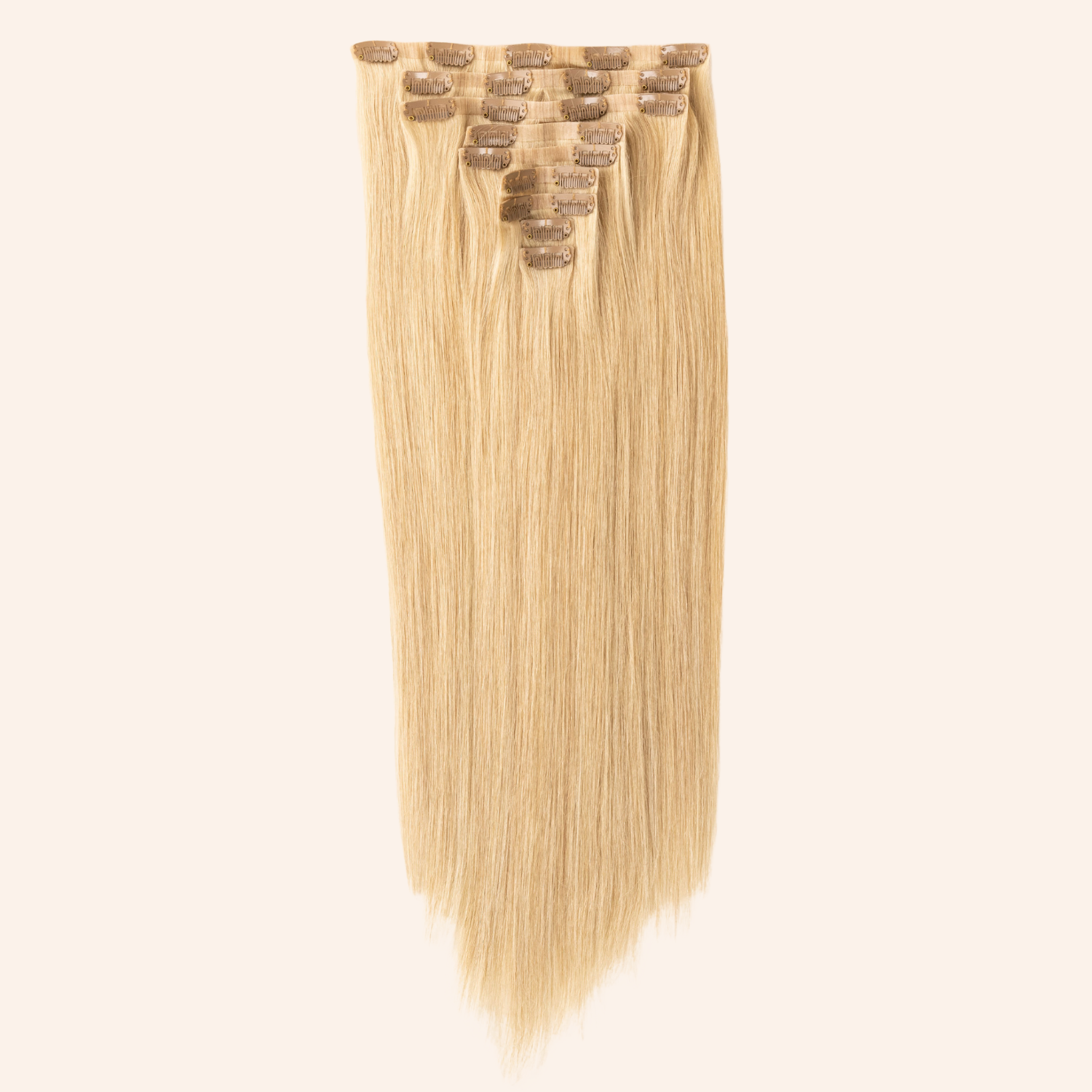 Love_The_Style_Seamless_Clip_In_Human_Remy_Hair_Extensions_9_Piece_Shade_23_Champagne_Blonde
