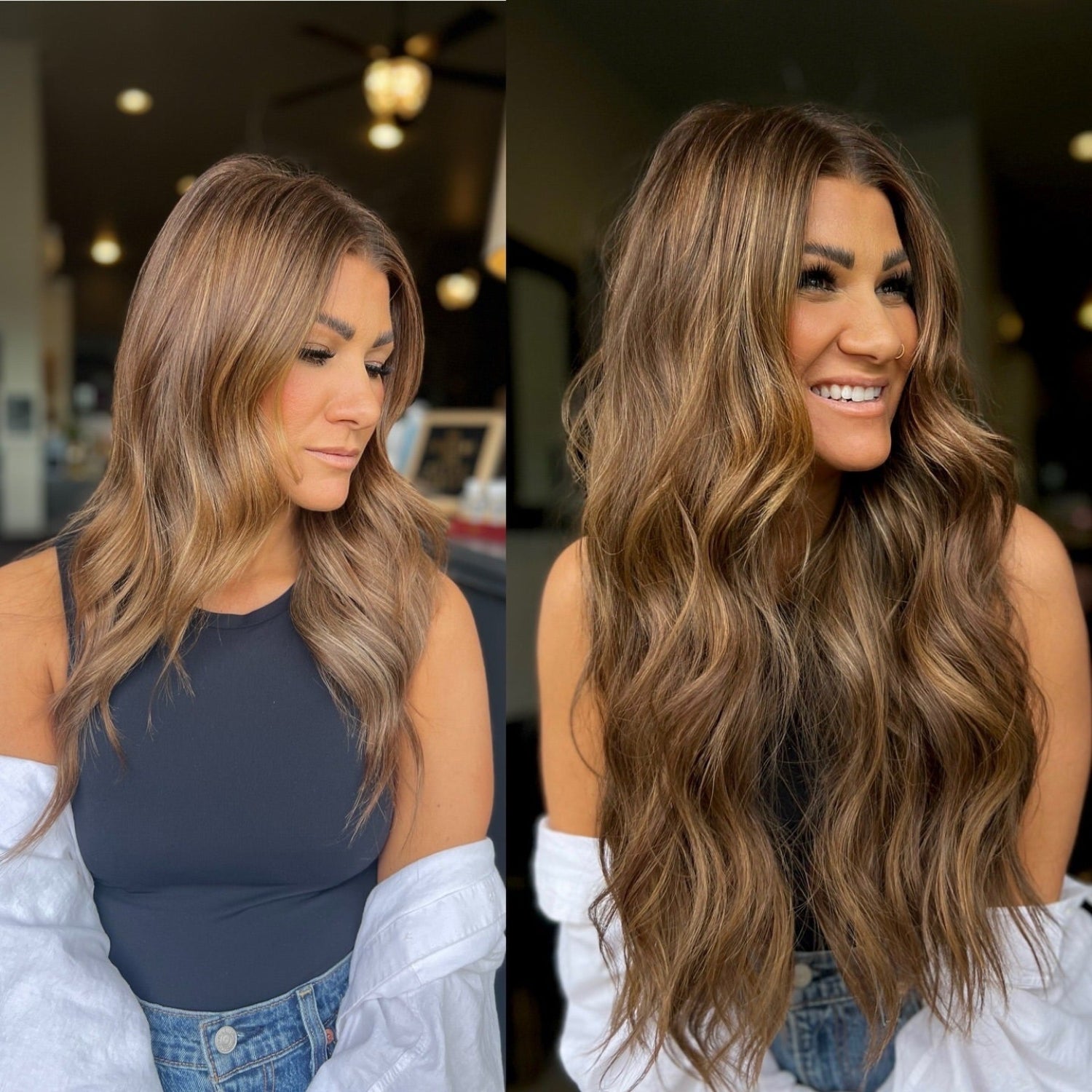 Love_The_Style_Seamless_Clip_In_Human_Remy_Hair_Extensions_5_Piece_Shade_6_Light_Chestnut_Brown